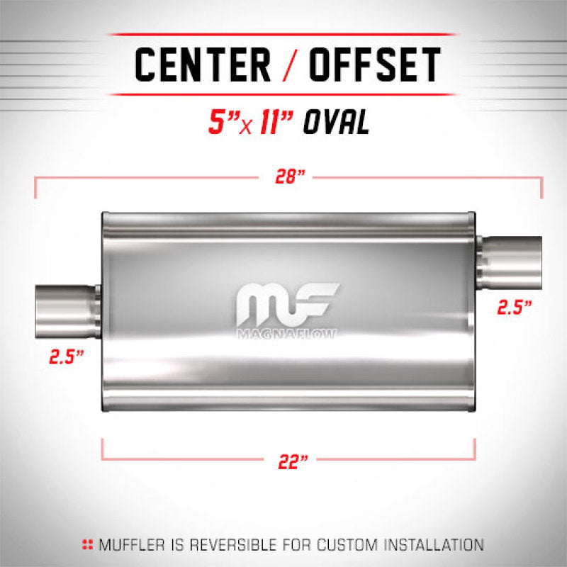 MagnaFlow Muffler Mag SS 22X5X11 2.5 O/C - mag12586