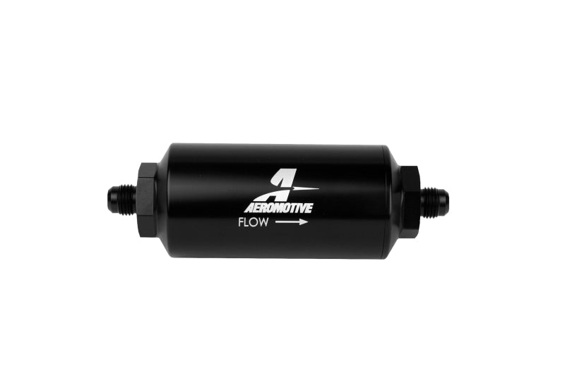 Aeromotive In-Line Filter - (AN-6 Male) 10 Micron Microglass Element Bright Dip Black Finish - aer12345