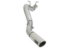 aFe ATLAS 5in DPF-Back Aluminized Steel Exhaust System w/Polished Tips 2017 GM Duramax 6.6L (td) L5P - afe49-04085-P