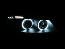 ANZO 2006-2008 BMW 3 Series E90-E91 Projector Headlights w/ Halo w/ LED Bar Black (CCFL) - anz121335