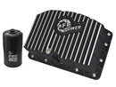 AFE Pro Series Engine Oil Pan Black w/Machined Fins; 11-16 Ford Powerstroke V8-6.7L (td) - afe46-70322