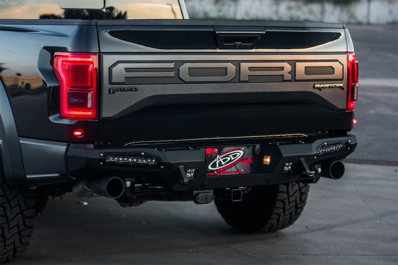 Addictive Desert Designs 17-18 Ford F-150 Raptor HoneyBadger Rear Bumper w/ 10in SR LED Mounts - addR117321430103