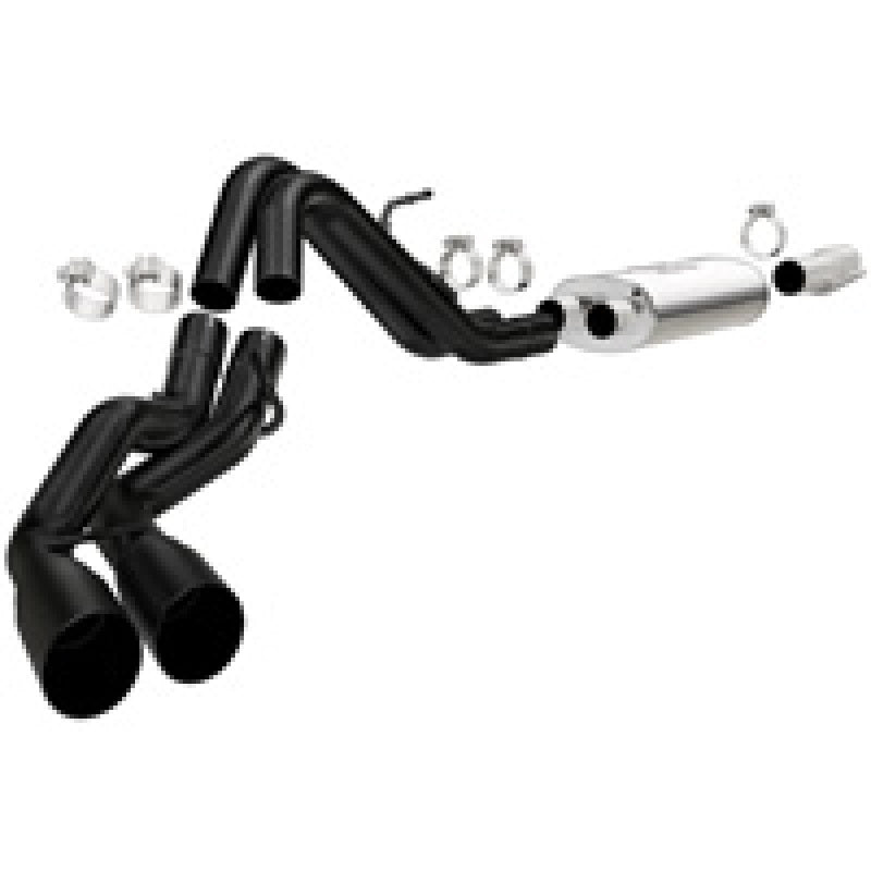 MagnaFlow SYS Cat-Back 10-14 Ford Raptor 6.2L V8 2.5/3in Black Dual Same Side Exit Rear 3.5 Tips - mag15366