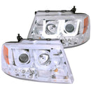 ANZO 2004-2008 Ford F-150 Projector Headlights w/ U-Bar Chrome - anz111287
