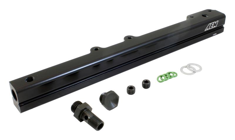 AEM 96-00 Civic CX/DX/LX/EX & 96-97 Del Sol S/Si Black Fuel Rail - aem25-109BK