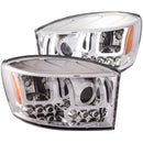 ANZO 2006-2008 Dodge Ram 1500 Projector Headlights w/ U-Bar Chrome - anz111315
