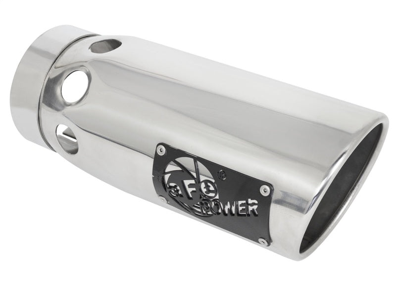 aFe Power Intercooled Tip Stainless Steel - Polished 4in In x 5in Out x 12in L Bolt-On - afe49T40501-P121