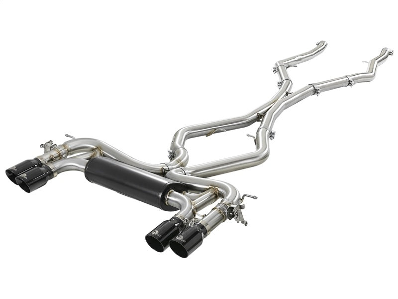 aFe MACH Force-Xp 3.5in. 304 SS C/B Exhaust System 15-18 BMW X5 M (F85) V8-4.4L (tt) - Black Tip - afe49-36341-B