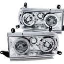 ANZO 1991-1994 Toyota Land Cruiser Crystal Headlights w/ Halo Chrome - anz111092