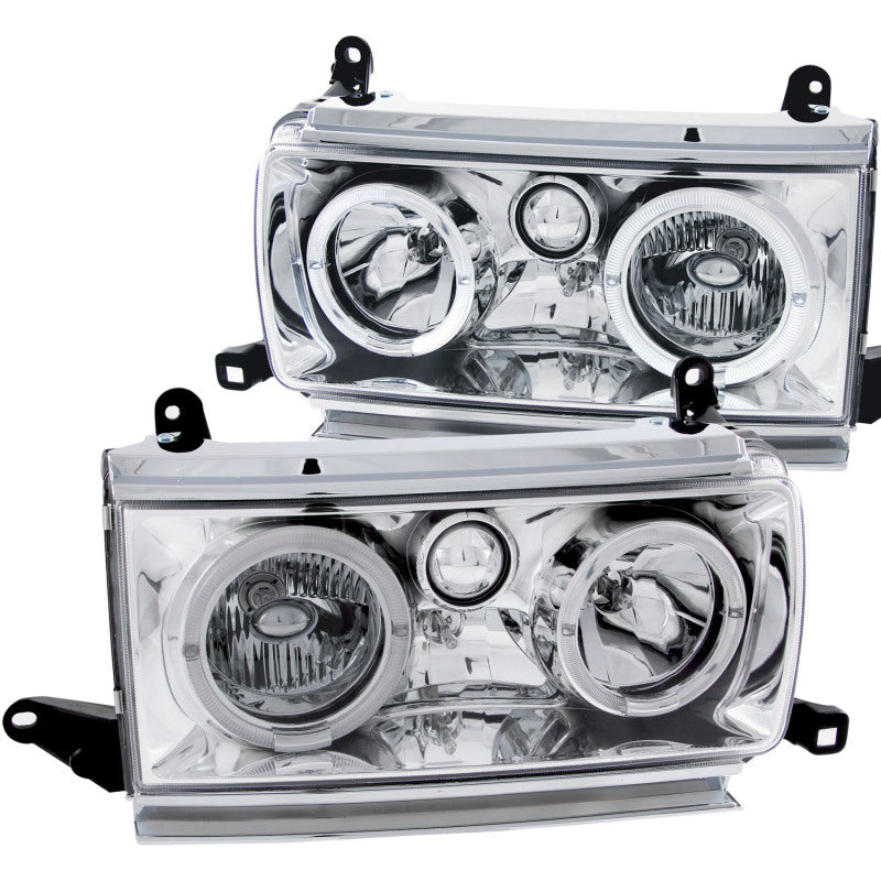ANZO 1991-1994 Toyota Land Cruiser Crystal Headlights w/ Halo Chrome - anz111092