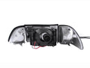ANZO 1987-1993 Ford Mustang Crystal Headlights Black w/ Corner Lights 2pc - anz121192
