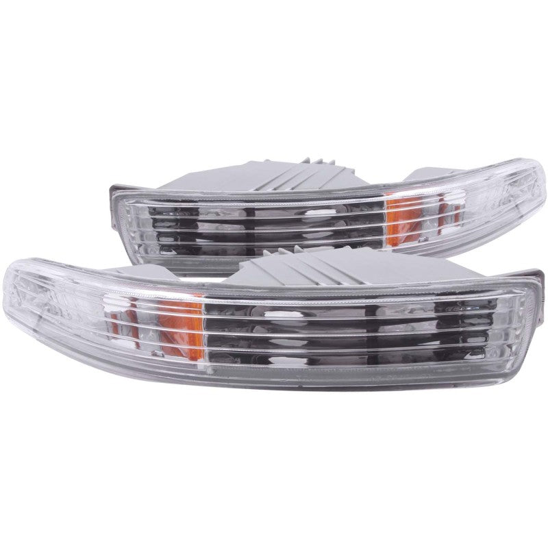 ANZO 1994-1997 Acura Integra Euro Parking Lights Chrome w/ Amber Reflector - anz511020