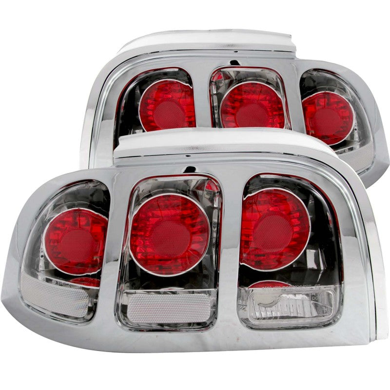 ANZO 1994-1998 Ford Mustang Taillights Chrome - anz221018