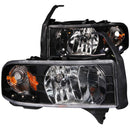 ANZO 1994-2001 Dodge Ram Crystal Headlights Black w/ LED - anz111205