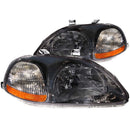ANZO 1996-1998 Honda Civic Crystal Headlights Gun-Metal Gray - anz121248