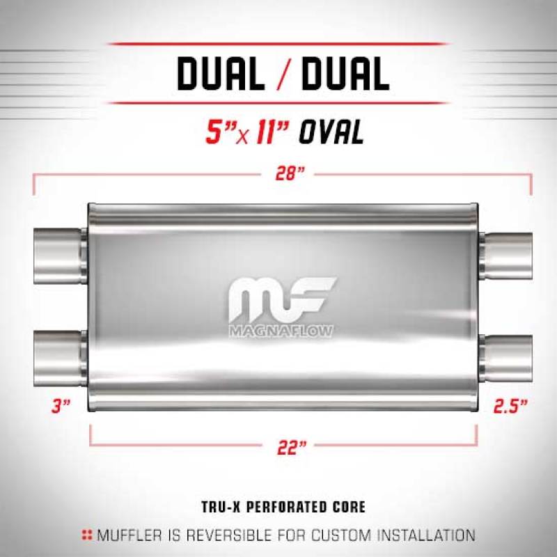 MagnaFlow Muffler Mag 409SS 22X5X11 2.5/2.5X3 - mag12569