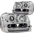 ANZO 2002-2009 Chevrolet Trailblazer Projector Headlights w/ Halo Chrome - anz111131