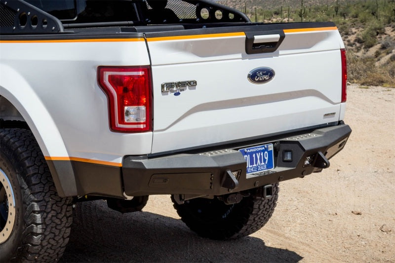 Addictive Desert Designs 15-18 Ford F-150 HoneyBadger Rear Bumper w/ Backup Sensor Cutouts - addR157301280103