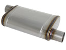 aFe MACH Force-Xp 409 SS Muffler 2.5in Offset Inlet/2.5in Offset Outlet 14in L x 9in W x 4in H Body - afe49M00028