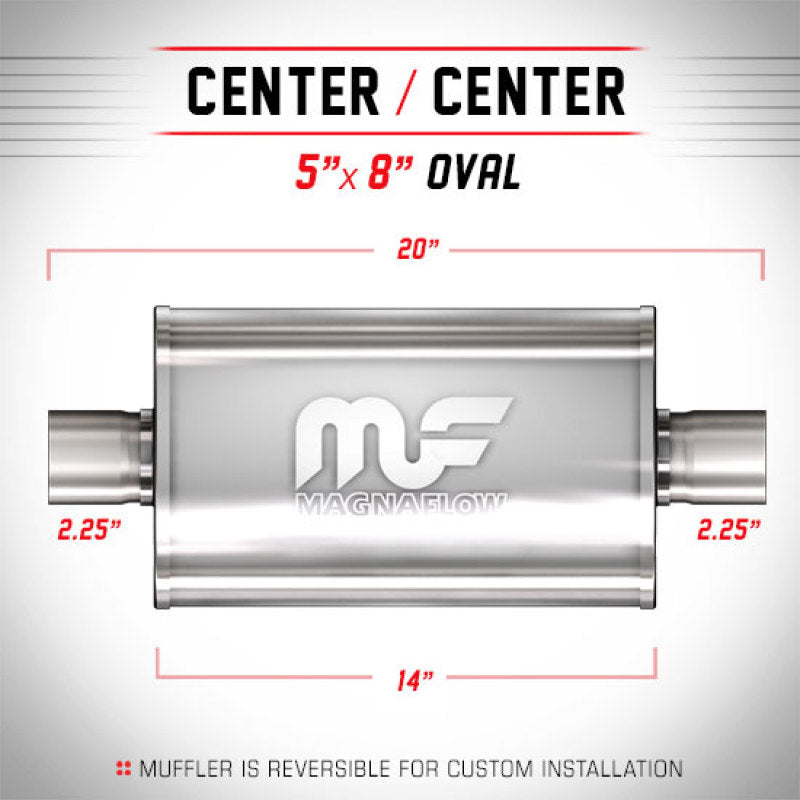 MagnaFlow Muffler Mag SS 14X5X8 2.25X2.25 C/C - mag12215