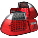 ANZO 2002-2005 BMW 3 Series E46 LED Taillights Red/Clear - anz321096