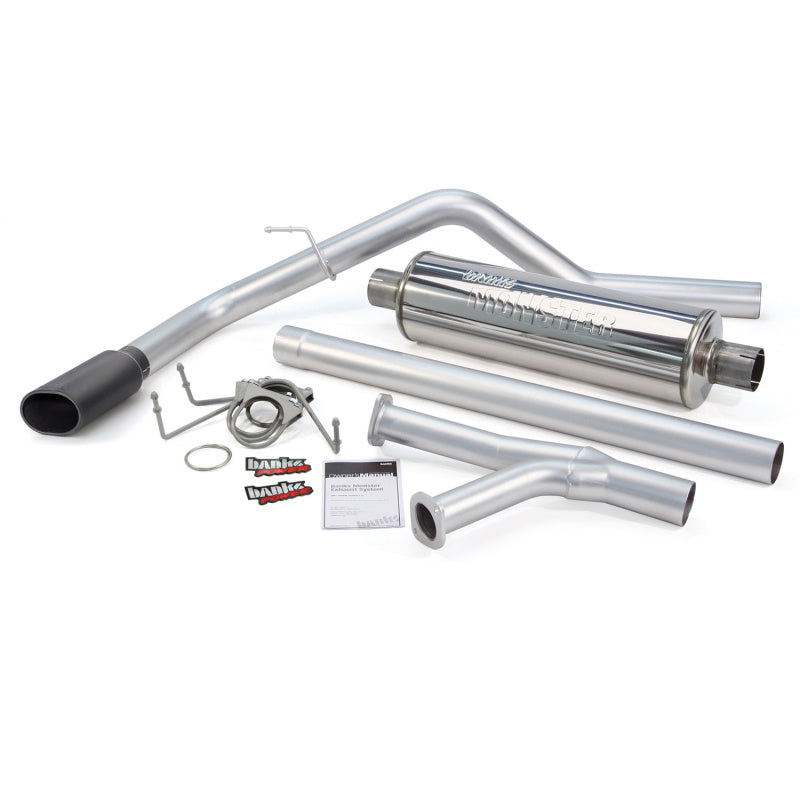 Banks Power 09-15 Toyota Tundra 5.7L DCMB/CMSB Monster Exh Sys - SS Single Exh w/ Blk Tip - gbe48140-B
