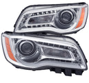 ANZO 2011-2014 Chrysler 300 Projector Headlights w/ Plank Style Design Chrome - anz121494