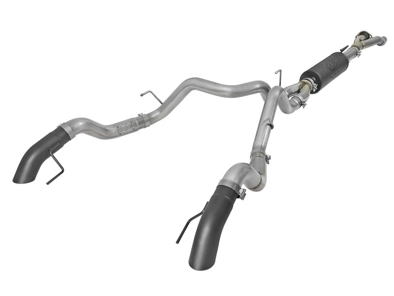 aFe MACH Force-Xp Cat-Back Exhaust w/Dual Hi-Tuck Tips Black 17-18 Ford F-150 Raptor V6-3.5L (tt) - afe49-33095-B