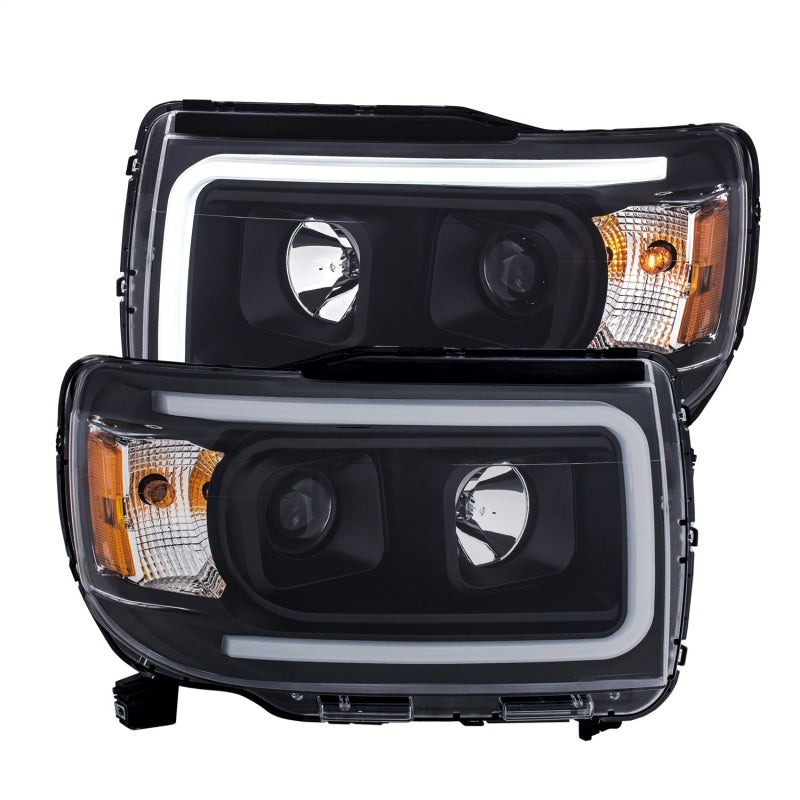 ANZO 2015+ GMC Canyon Projector Headlights w/ Plank Style Design Black w/ Amber - anz111381