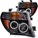 ANZO 2005-2008 Nissan Frontier Projector Headlights w/ Halo Black - anz111111