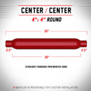 MagnaFlow Muffler Red Pack Series Glasspack 4in Rd 26in Body Length 2.5in/2.5in Inlet/Outlet - mag13146