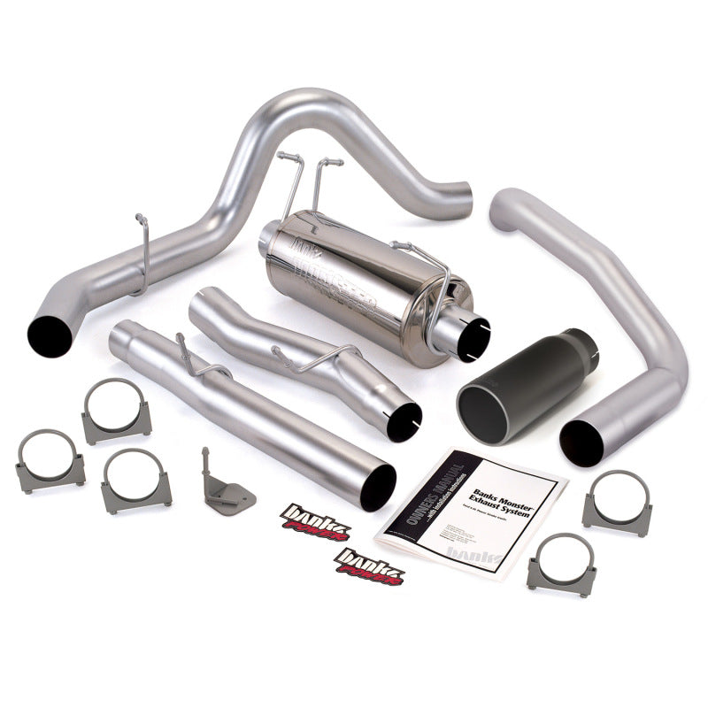 Banks Power 03-07 Ford 6.0L ECSB Monster Exhaust System - SS Single Exhaust w/ Black Tip - gbe48784-B