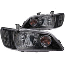 ANZO 2002-2003 Mitsubishi Lancer Crystal Headlights Black - anz121101