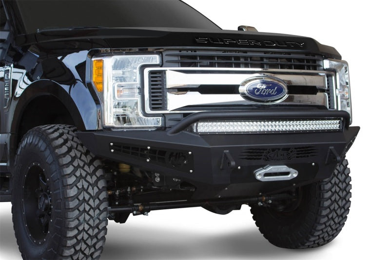 Addictive Desert Designs 17-18 Ford F-250 HoneyBadger Front Bumper w/ Winch Mount - addF167382840103