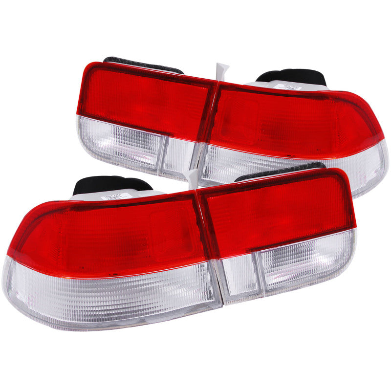 ANZO 1996-2000 Honda Civic Taillights Red/Clear - OEM 4pc - anz221147