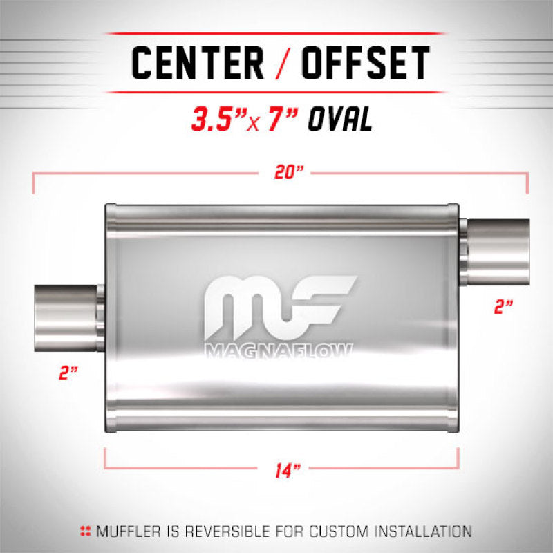 MagnaFlow Muffler Mag SS 14X3.5X7 2/2 O/C - mag11124