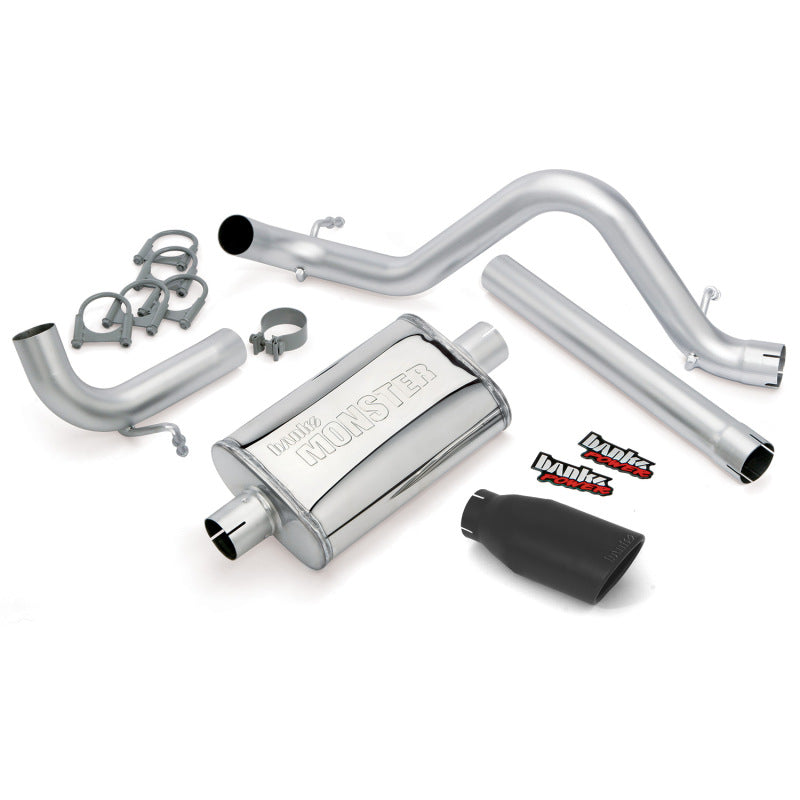 Banks Power 12-15 Jeep 3.6L Wrangler Unlimited - 4dr Monster Exh Sys - SS Single Exh w/ Black Tip - gbe51343-B