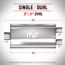 MagnaFlow Muffler Mag SS 22X5X11 3X3X4 D/C - mag14594