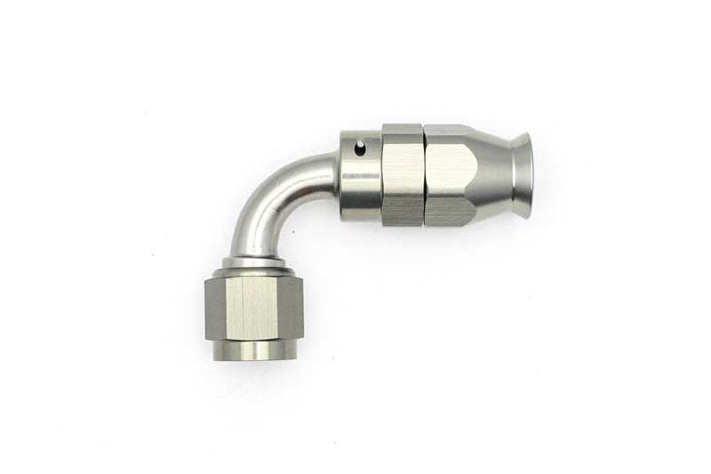 DeatschWerks 6AN Female Swivel 90-Degree Hose End PTFE (Incl. 1 Olive Insert) - dw6-02-0852