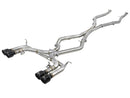 aFe MACH Force-Xp 3.5in. 304 SS C/B Exhaust w/o Muffler 15-18 BMW X5 M V8-4.4L (tt) - Black Tip - afe49-36342-B