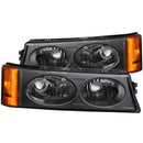 ANZO 2003-2006 Chevrolet Silverado 1500 Euro Parking Lights Black - anz511036