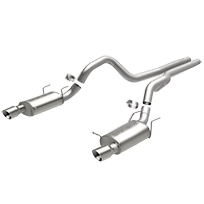 MagnaFlow 13 Ford Mustang Dual Split Rear Exit Stainless Cat Back Performance Exhaust (Street) - mag15149