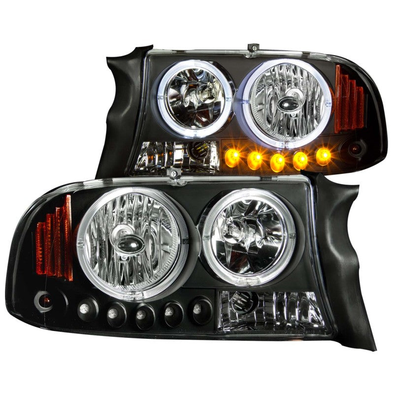 ANZO 1997-2004 Dodge Dakota Crystal Headlights Black 1pc - anz111085