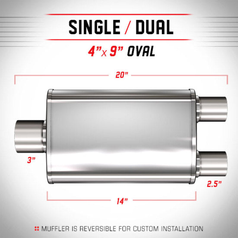 MagnaFlow Muffler Trb SS 4X9 18 3/2.5 - mag13288
