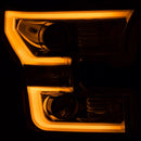 ANZO 2015-2016 Ford F-150 Projector Headlights w/ Plank Style Switchback Chrome w/ Amber - anz111358