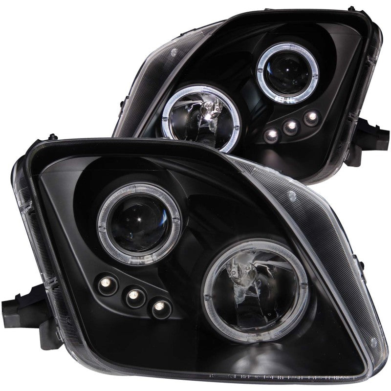 ANZO 1997-2001 Honda Prelude Projector Headlights w/ Halo Black w/ LED - anz121341