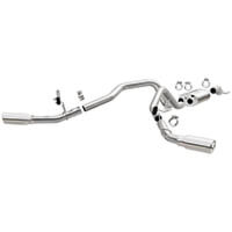 MagnaFlow Cat-Back, SS, 2.5/3in, Dual Split Rear 4in Tip 2015 Ford F150 5.0L V8 *Must Remove Spare* - mag19203