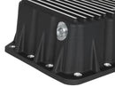 AFE Pro Series Engine Oil Pan Black w/Machined Fins; 11-16 Ford Powerstroke V8-6.7L (td) - afe46-70322