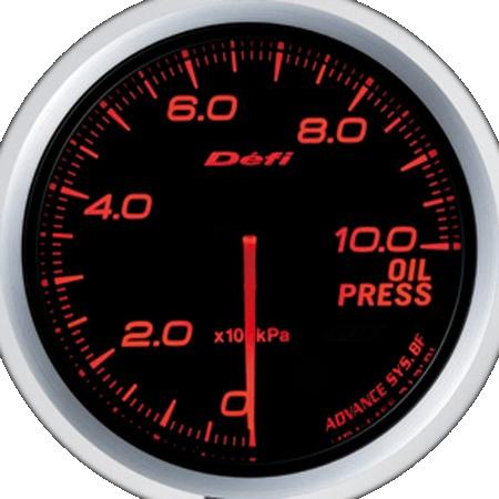 DEFI Advance BF Red 60mm Oil Pressure Gauge (Metric) - defiDF10202