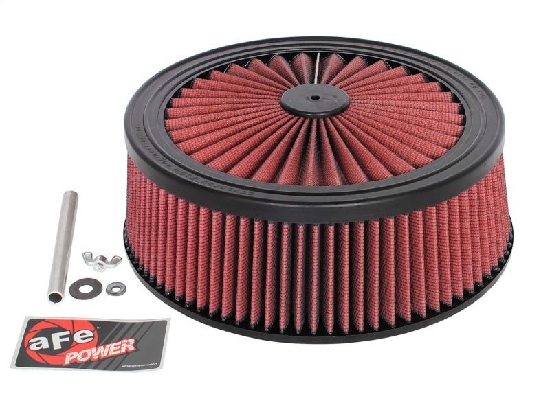 aFe MagnumFLOW Air Filters Round Racing P5R A/F TOP Racer 14D x 5H (Blk/Red) - afe18-31415